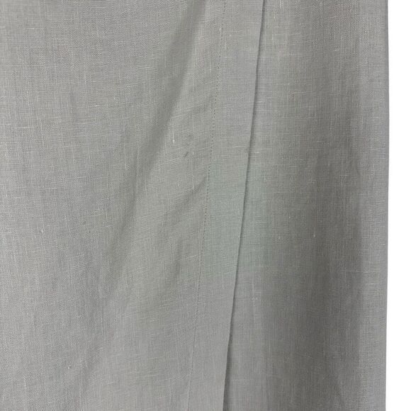Eileen Fisher Organic Linen Faux Wrap Front Skirt Silver Gray Small - Picture 8 of 8